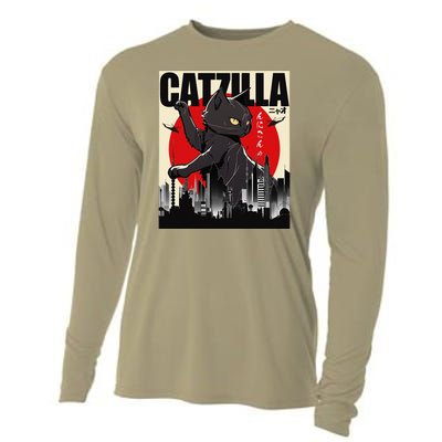 Catzilla Funny Cat Funny Cat Cat Lover Cooling Performance Long Sleeve Crew