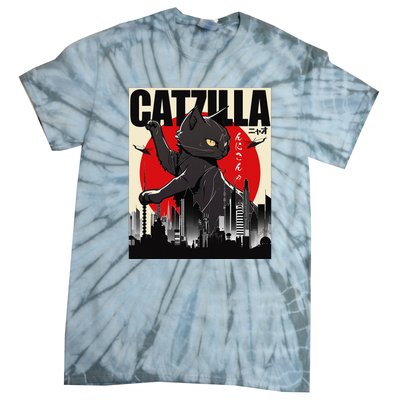 Catzilla Funny Cat Funny Cat Cat Lover Tie-Dye T-Shirt