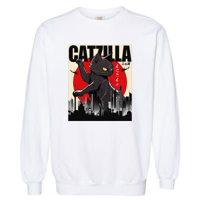 Catzilla Funny Cat Funny Cat Cat Lover Garment-Dyed Sweatshirt