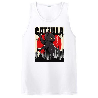 Catzilla Funny Cat Funny Cat Cat Lover PosiCharge Competitor Tank