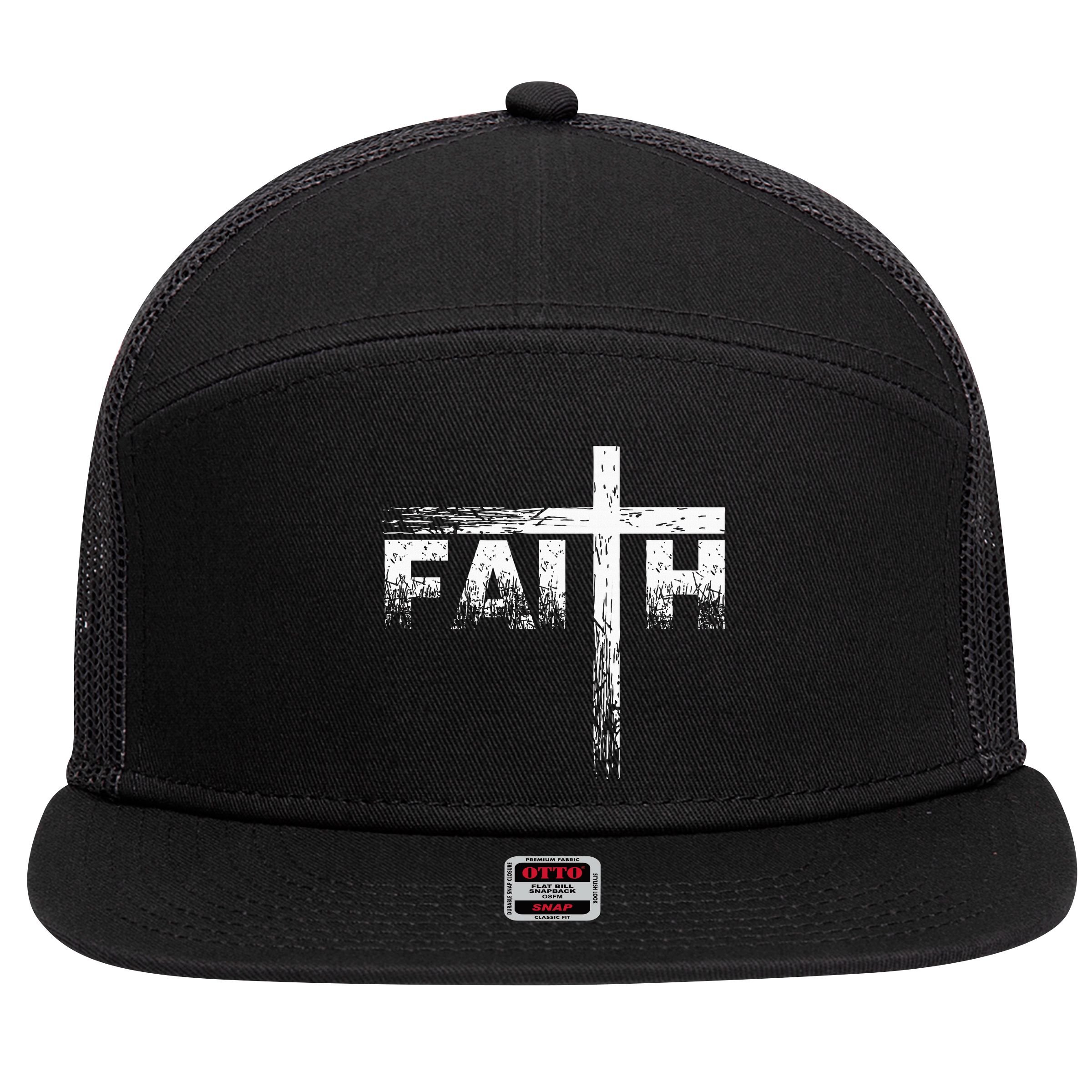 Christian Faith & Cross Christian Faith 7 Panel Mesh Trucker Snapback Hat