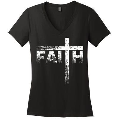 Christian Faith & Cross Christian Faith Women's V-Neck T-Shirt