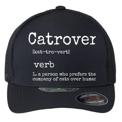 Catrovert Funny Cat Lover Flexfit Unipanel Trucker Cap