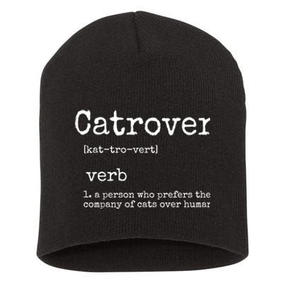 Catrovert Funny Cat Lover Short Acrylic Beanie