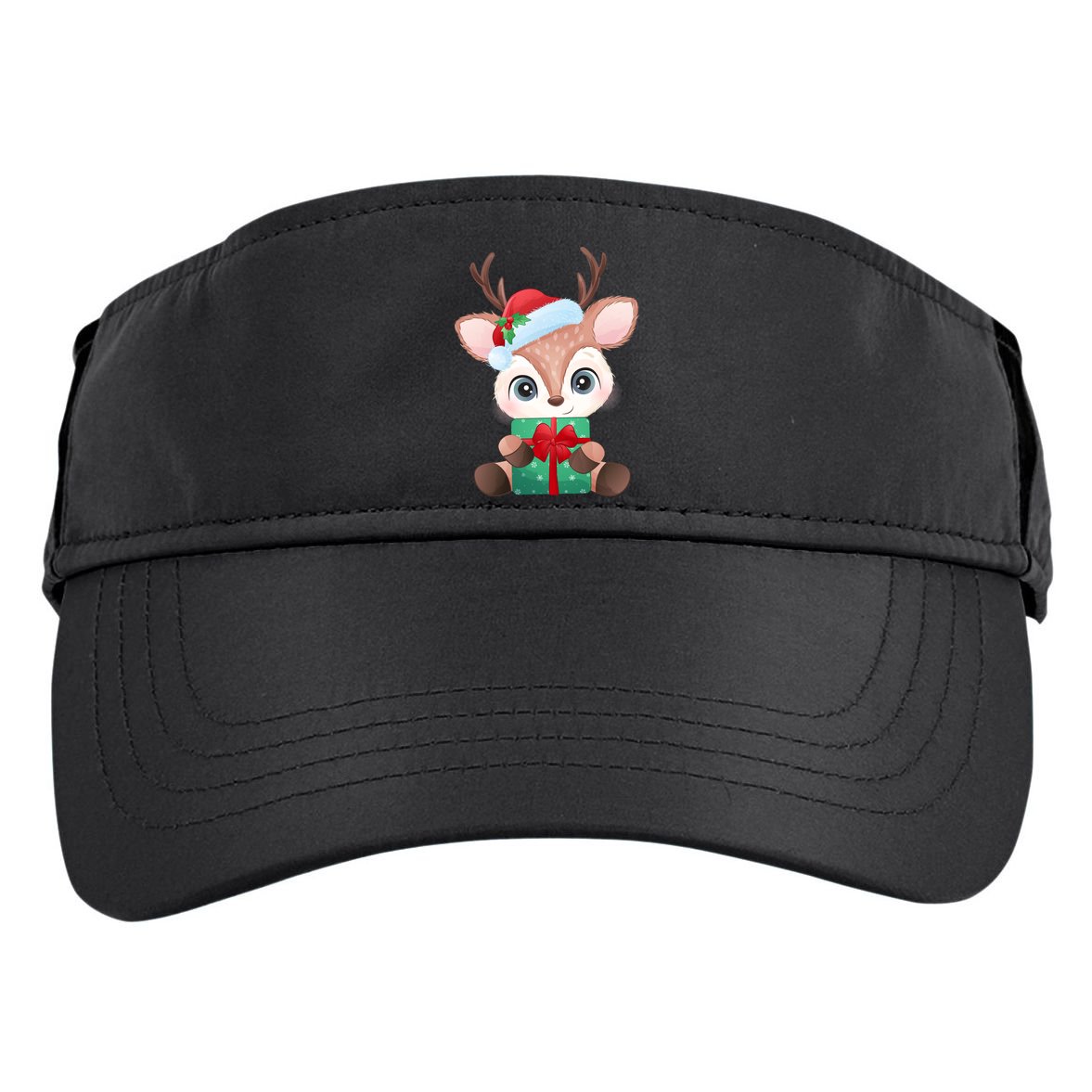 Cute Festive Christmas Reindeer Present Adult Drive Performance Visor