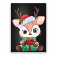 Cute Festive Christmas Reindeer Present Poster