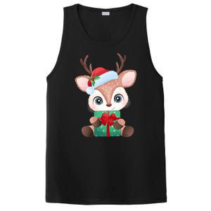 Cute Festive Christmas Reindeer Present PosiCharge Competitor Tank