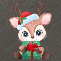 Cute Festive Christmas Reindeer Present Cotton Canvas Backpack