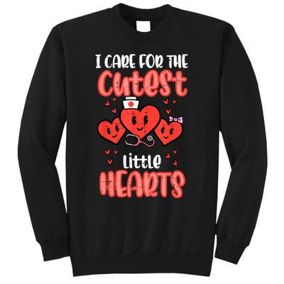 Care For Cutest Little Hearts Nurse Valentines Day Nursing Sweatshirt