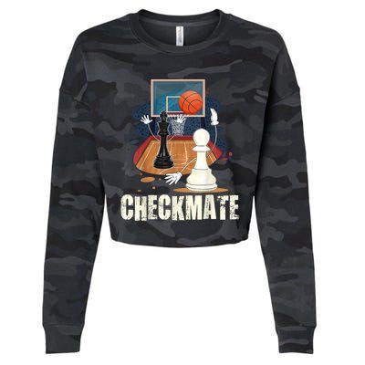 Checkmate Funny Chess Lovers Novelty Gifts Boy Cropped Pullover Crew