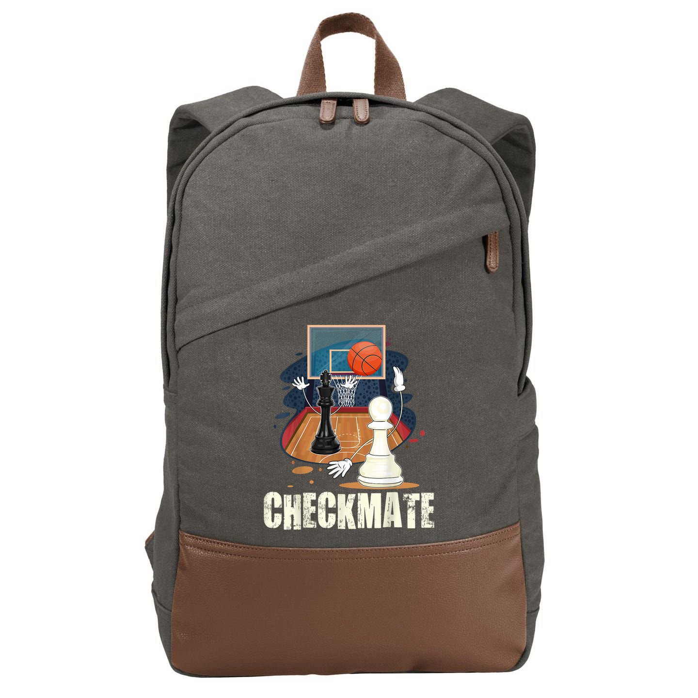 Checkmate Funny Chess Lovers Novelty Gifts Boy Cotton Canvas Backpack