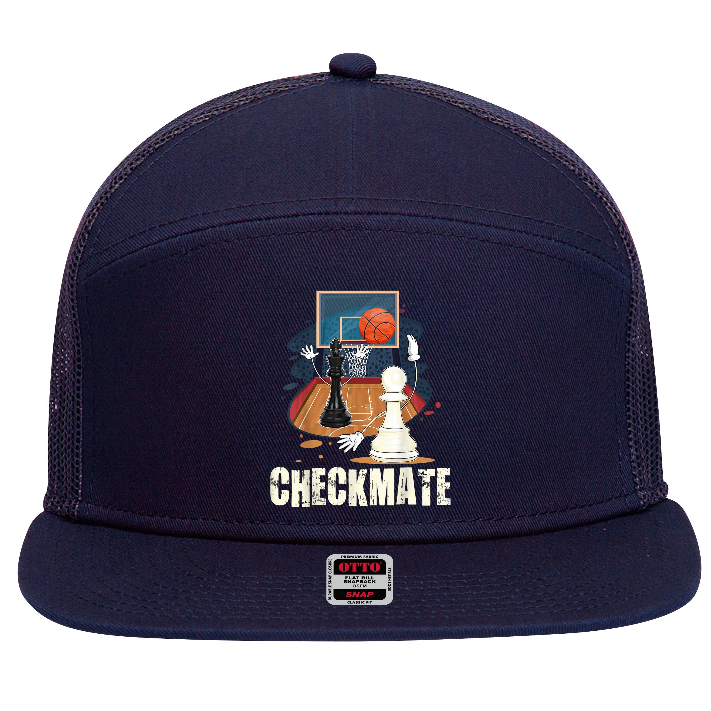 Checkmate Funny Chess Lovers Novelty Gifts Boy 7 Panel Mesh Trucker Snapback Hat