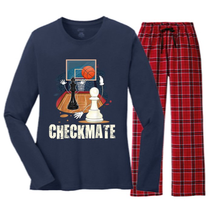 Checkmate Funny Chess Lovers Novelty Gifts Boy Women's Long Sleeve Flannel Pajama Set 