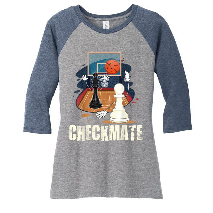 Checkmate Funny Chess Lovers Novelty Gifts Boy Women's Tri-Blend 3/4-Sleeve Raglan Shirt