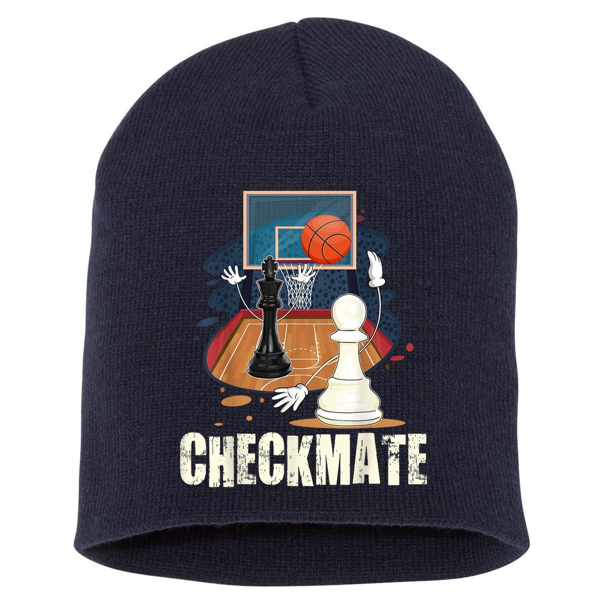 Checkmate Funny Chess Lovers Novelty Gifts Boy Short Acrylic Beanie