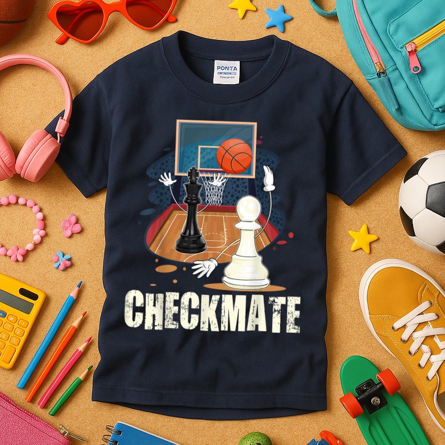 Checkmate Funny Chess Lovers Novelty Gifts Boy Kids T-Shirt