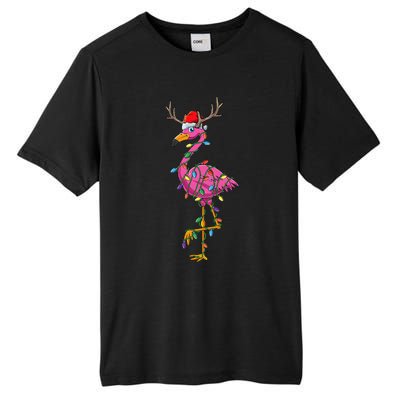 Cute Flamingo Christmas Tree Reindeer Antlers Funny Gift  Tall Fusion ChromaSoft Performance T-Shirt