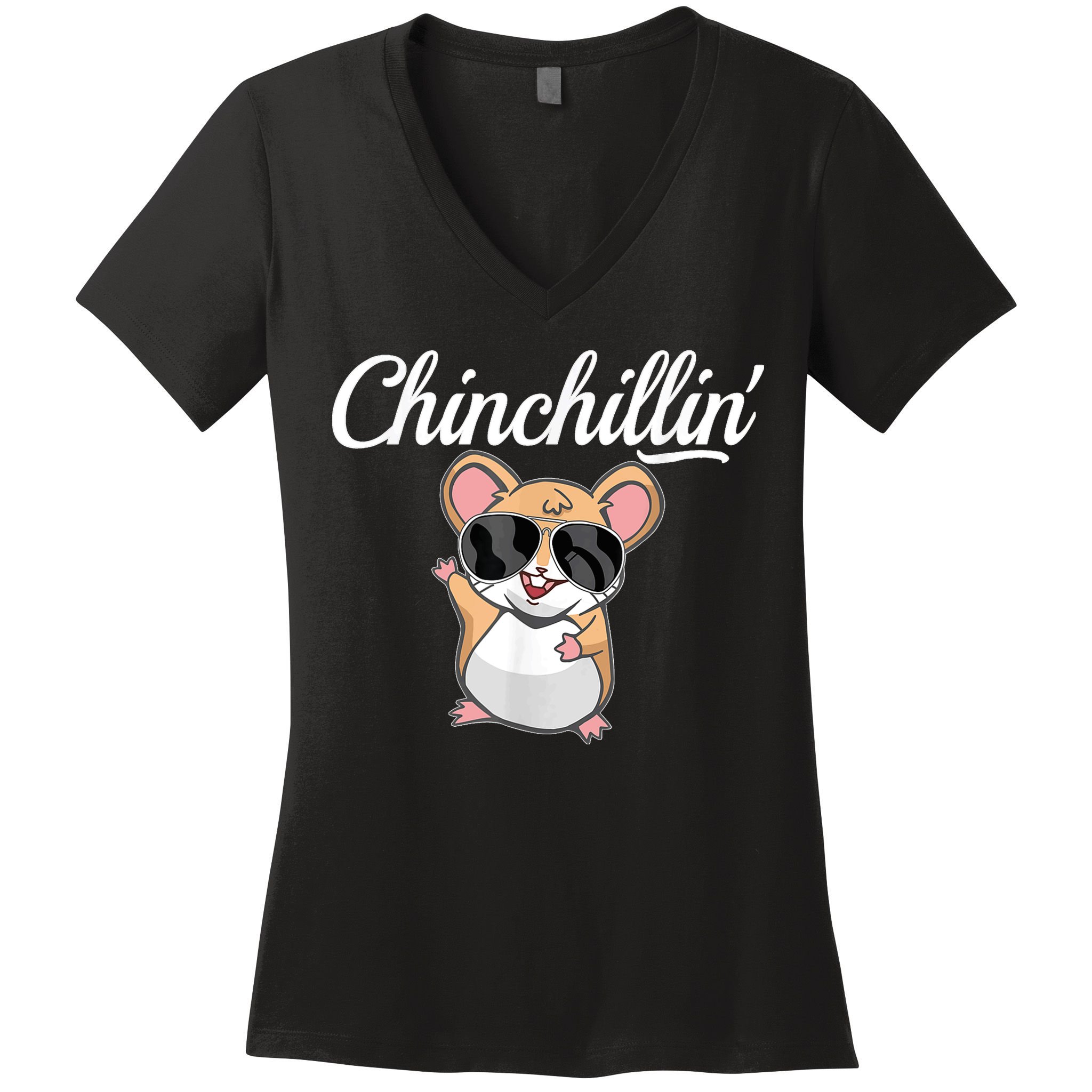 Chinchillin Funny Chinchilla Lovers Women's V-Neck T-Shirt