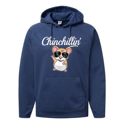 Chinchillin Funny Chinchilla Lovers Performance Fleece Hoodie