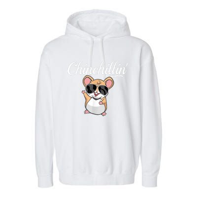 Chinchillin Funny Chinchilla Lovers Garment-Dyed Fleece Hoodie