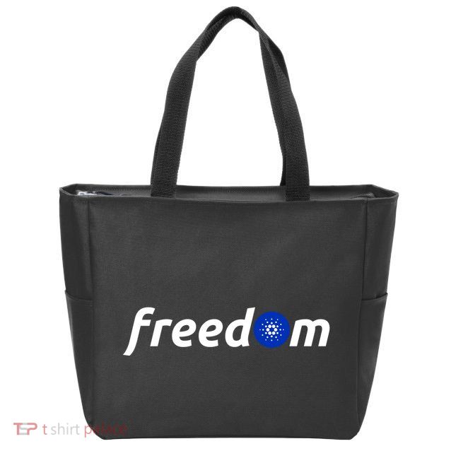 Cardano Freedom Cryptocurrency Zip Tote Bag