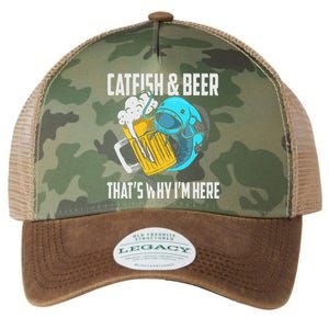 Catfish Fishing Catfish & Beer Thats Why Im Here Flathead Legacy Tie Dye Trucker Hat