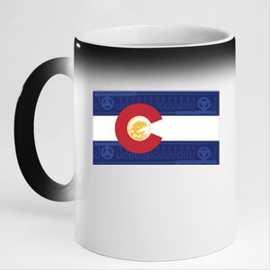 Colorado Flag 11oz Black Color Changing Mug