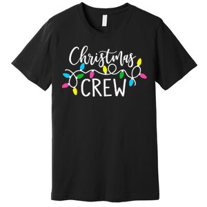 cute family christmas crew matching pajamas lights   Premium T-Shirt