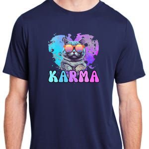 Cute Funny Cat Lover Heart Shape Karma Adult ChromaSoft Performance T-Shirt