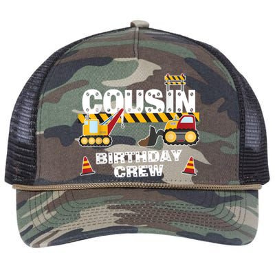 Cute Funny Cousin Birthday Crew For Construction Birthday Party Retro Rope Trucker Hat Cap