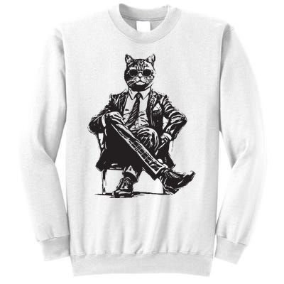 Cat Funny Cat Of Wall Street Womens TeesCat Sweatshirt