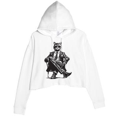 Cat Funny Cat Of Wall Street Womens TeesCat Crop Fleece Hoodie