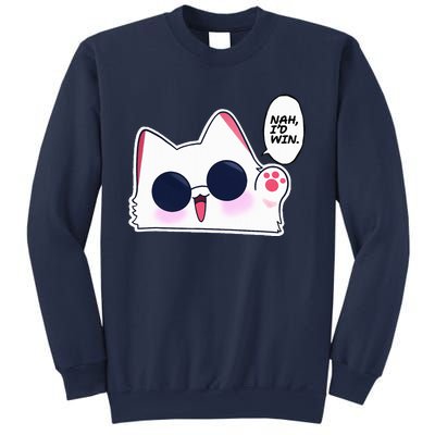 Cute Funny Cat Funny Anime Meme Nah ID Win Gojo Cat Sweatshirt