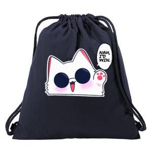 Cute Funny Cat Funny Anime Meme Nah ID Win Gojo Cat Drawstring Bag