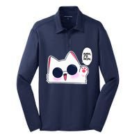 Cute Funny Cat Funny Anime Meme Nah ID Win Gojo Cat Silk Touch Performance Long Sleeve Polo