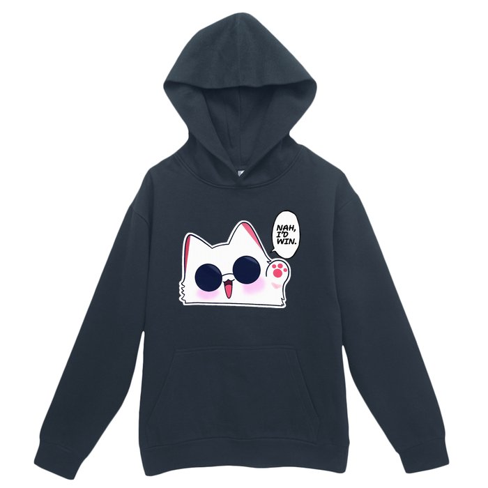 Cute Funny Cat Funny Anime Meme Nah ID Win Gojo Cat Urban Pullover Hoodie