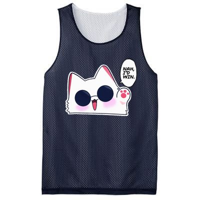 Cute Funny Cat Funny Anime Meme Nah ID Win Gojo Cat Mesh Reversible Basketball Jersey Tank