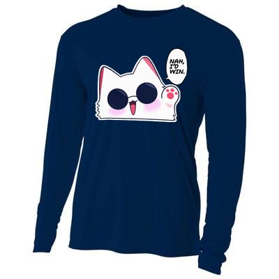 Cute Funny Cat Funny Anime Meme Nah ID Win Gojo Cat Cooling Performance Long Sleeve Crew