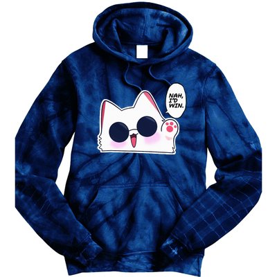 Cute Funny Cat Funny Anime Meme Nah ID Win Gojo Cat Tie Dye Hoodie