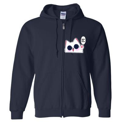 Cute Funny Cat Funny Anime Meme Nah ID Win Gojo Cat Full Zip Hoodie