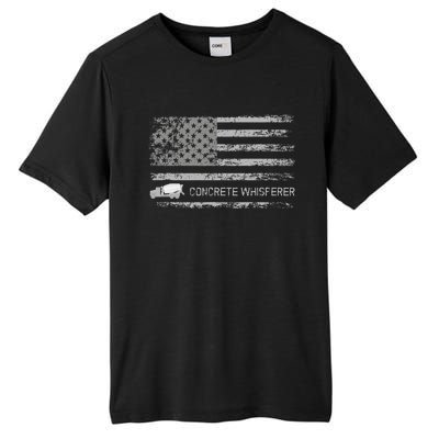 Concrete Finisher Concrete Whisperer American Flag Patriotic Tall Fusion ChromaSoft Performance T-Shirt