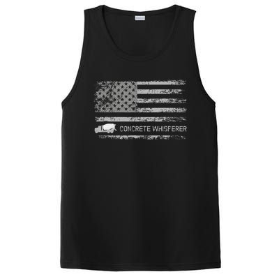 Concrete Finisher Concrete Whisperer American Flag Patriotic PosiCharge Competitor Tank