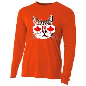 Canada Flag Canadian Cat Sunglasses Funny Women Cooling Performance Long Sleeve Crew