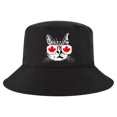 Canada Flag Canadian Cat Sunglasses Funny Women Cool Comfort Performance Bucket Hat