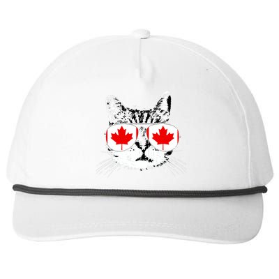 Canada Flag Canadian Cat Sunglasses Funny Women Snapback Five-Panel Rope Hat