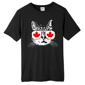 Canada Flag Canadian Cat Sunglasses Funny Women Tall Fusion ChromaSoft Performance T-Shirt