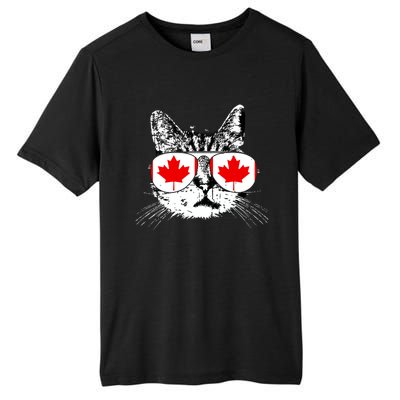 Canada Flag Canadian Cat Sunglasses Funny Women Tall Fusion ChromaSoft Performance T-Shirt