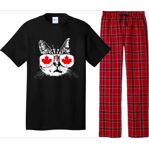 Canada Flag Canadian Cat Sunglasses Funny Women Pajama Set