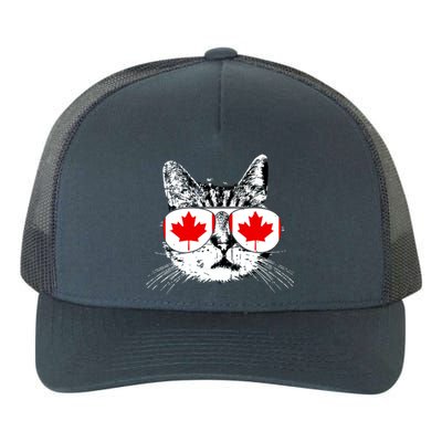 Canada Flag Canadian Cat Sunglasses Funny Women Yupoong Adult 5-Panel Trucker Hat