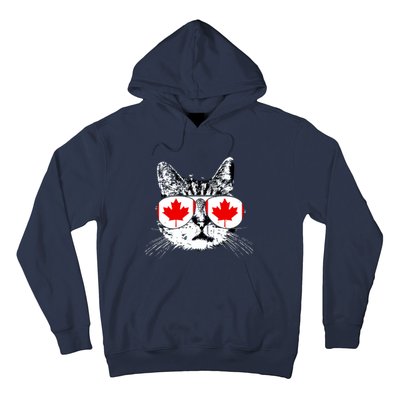 Canada Flag Canadian Cat Sunglasses Funny Women Hoodie